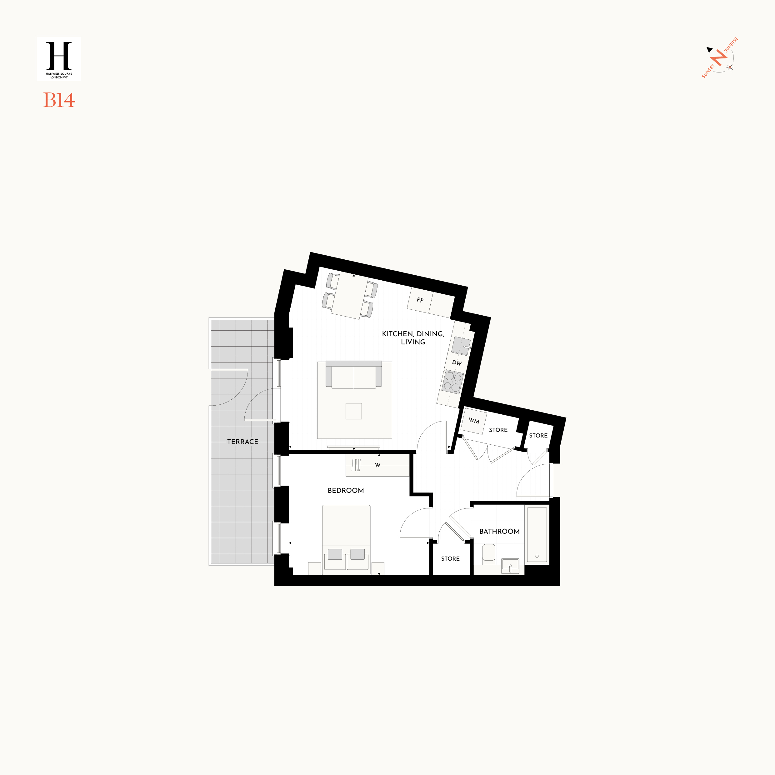 Floorplan for B.DG.06 at Hanwell Square, Ground